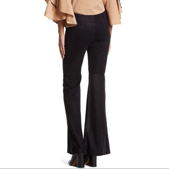 Dance & Marvel | Black Faux Suede Flare Pants - Picture 3 of 4